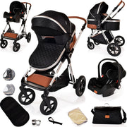3in1 Baby Travel System Pram Pushchair Car Seat Folding Stroller - Kwikley