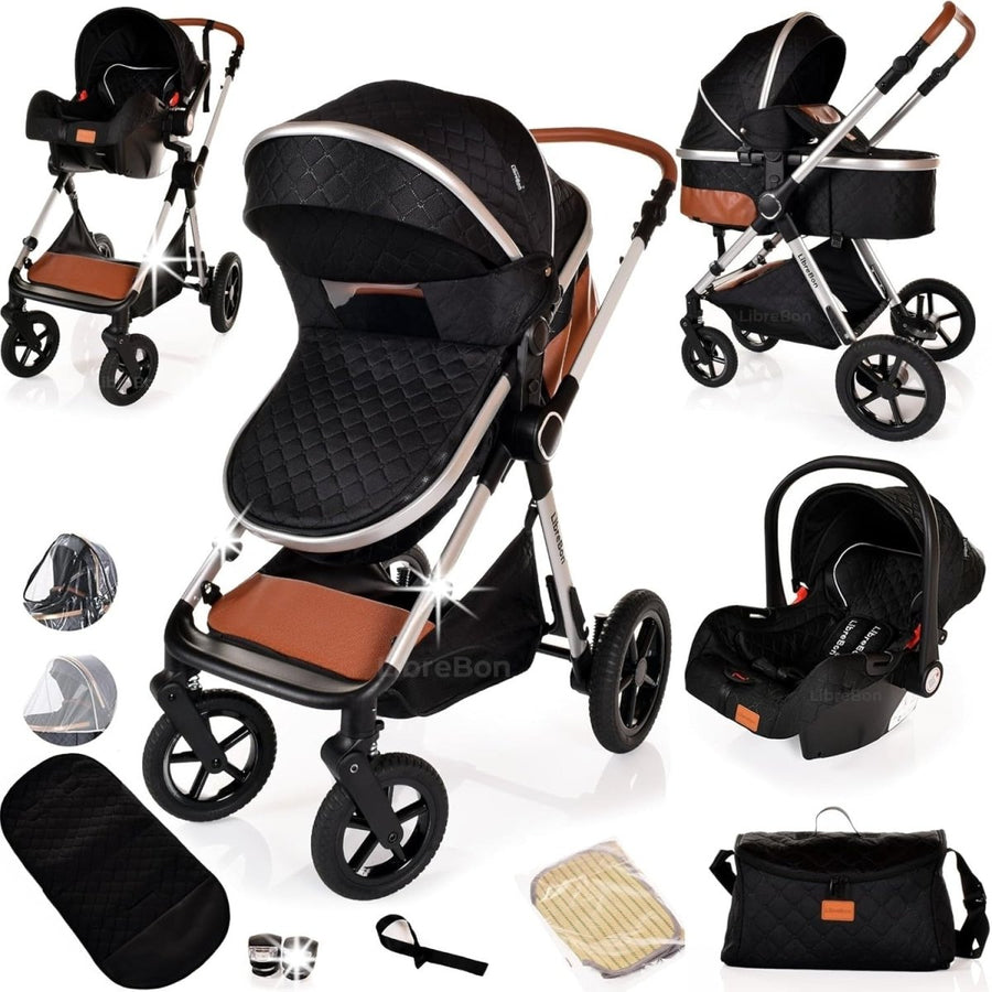 3in1 Baby Travel System Pram Pushchair Car Seat Folding Stroller - Kwikley