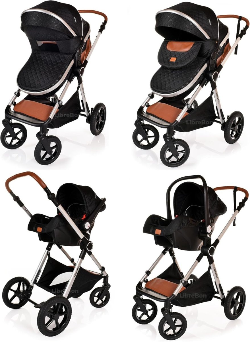 3in1 Baby Travel System Pram Pushchair Car Seat Folding Stroller - Kwikley