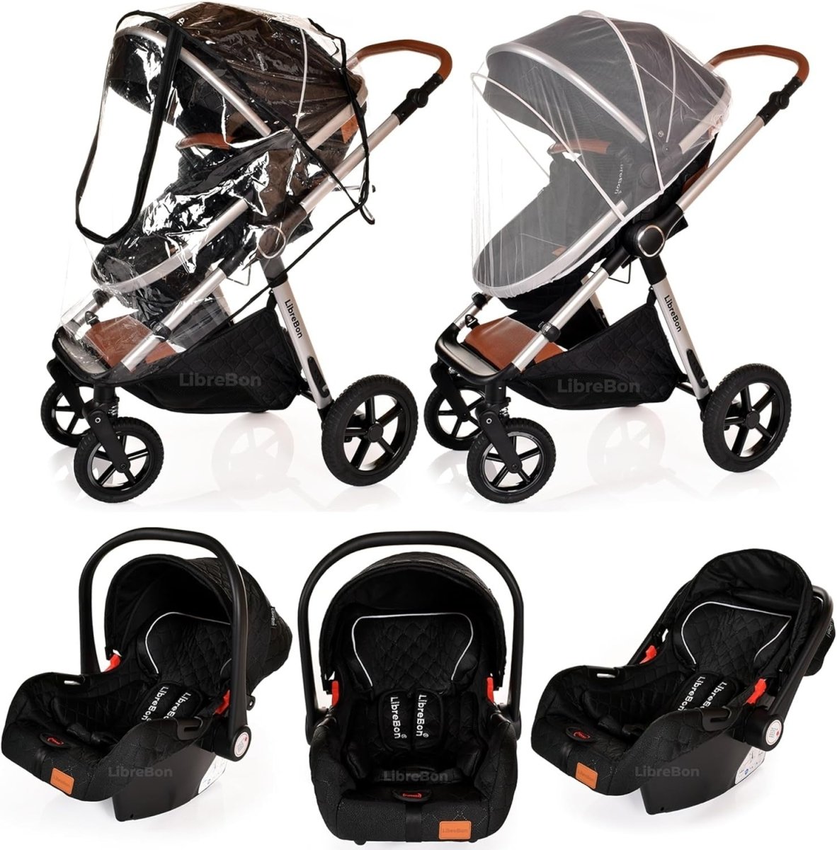 3in1 Baby Travel System Pram Pushchair Car Seat Folding Stroller - Kwikley