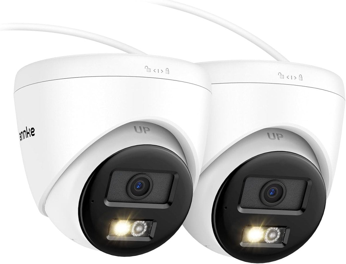 3K PoE Security Camera 2 Pack Color Night Vision 2-Way Audio IP67 - Kwikley