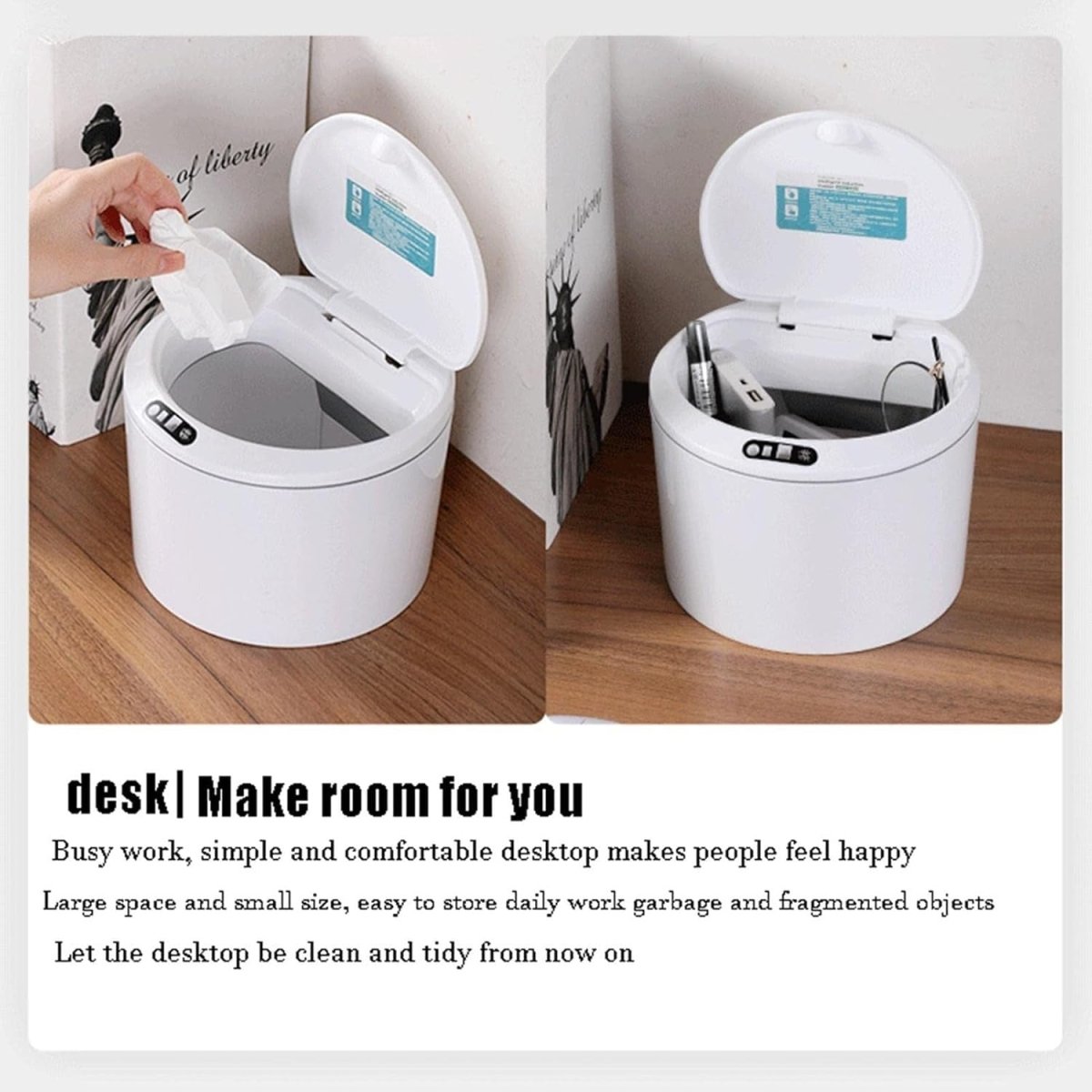 3L Automatic Sensor Trash Can USB Rechargeable Touchless Bin - Kwikley