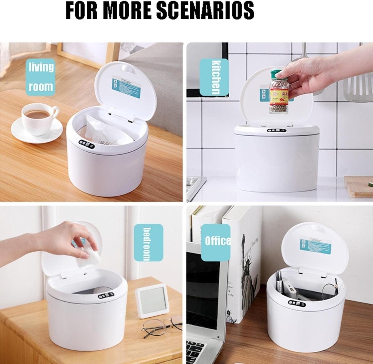 3L Automatic Sensor Trash Can USB Rechargeable Touchless Bin - Kwikley