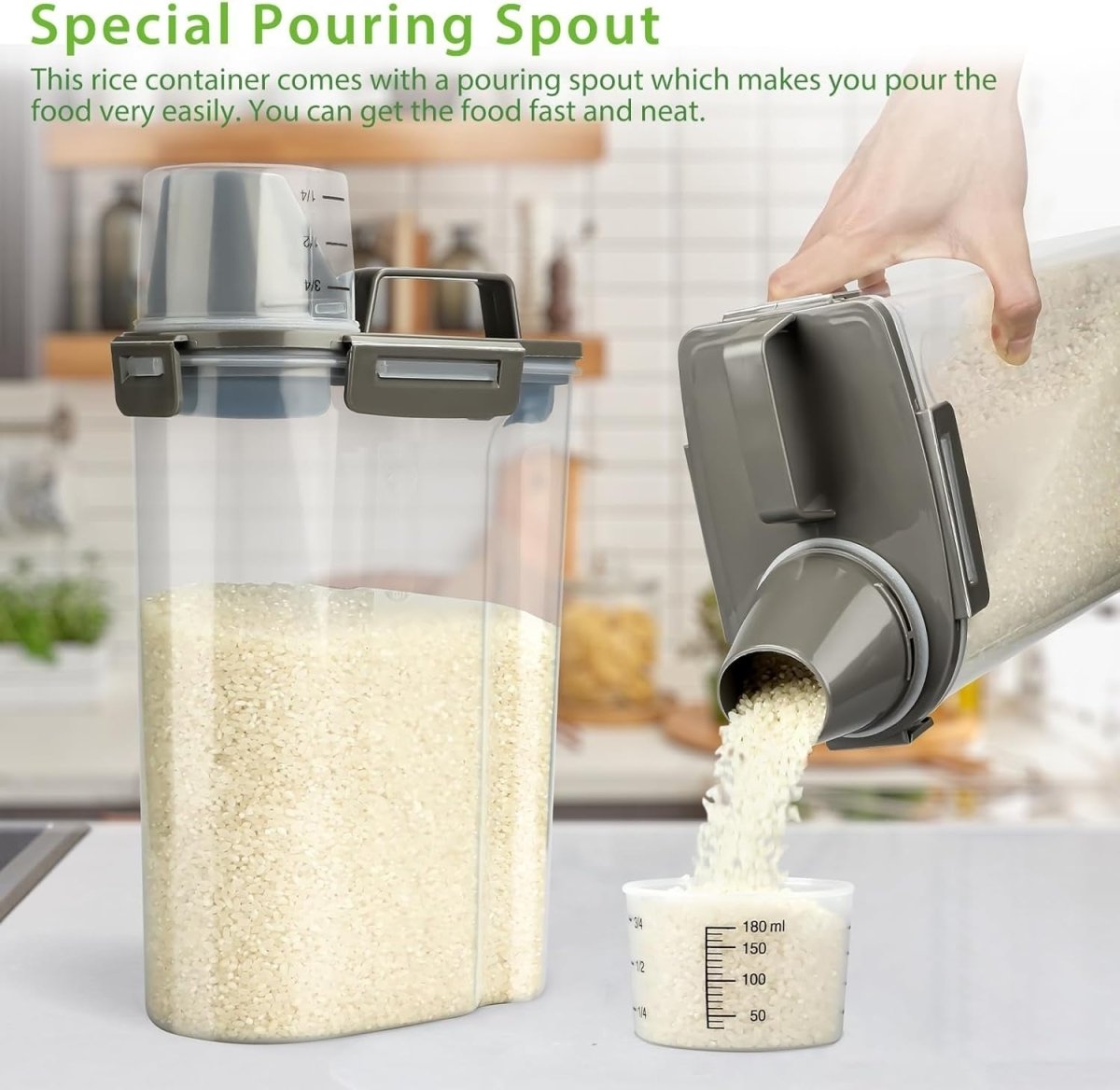 3L BPA Free Airtight Dry Food Storage Container w Spout - Kwikley