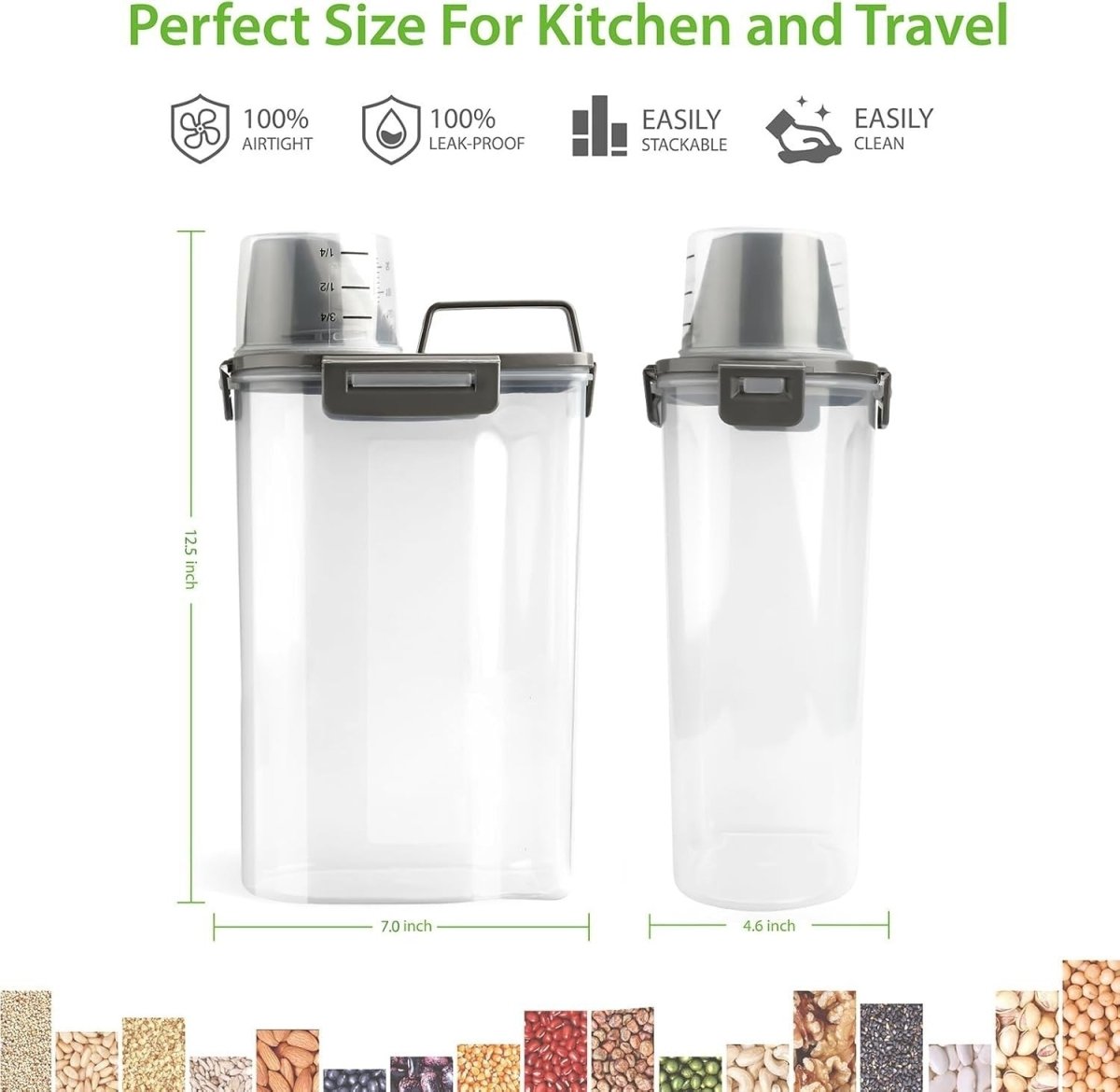 3L BPA Free Airtight Dry Food Storage Container w Spout - Kwikley