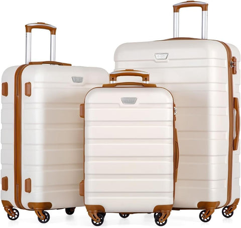 3pc Luggage Set Carry On Medium Large Lightweight Hard Shell TSA Spinner