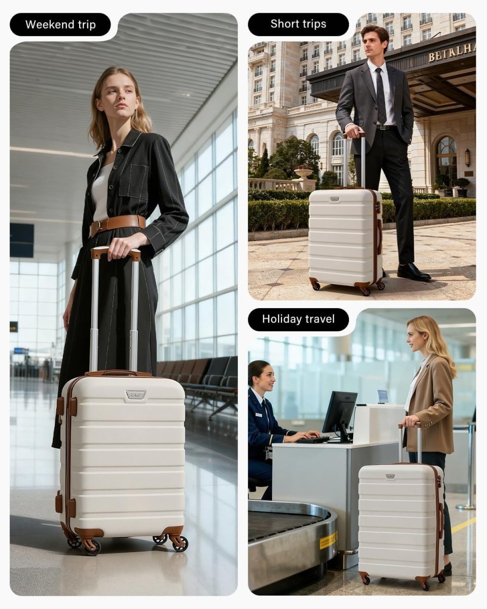 3pc Luggage Set Carry On Medium Large Lightweight Hard Shell TSA Spinner - Kwikley