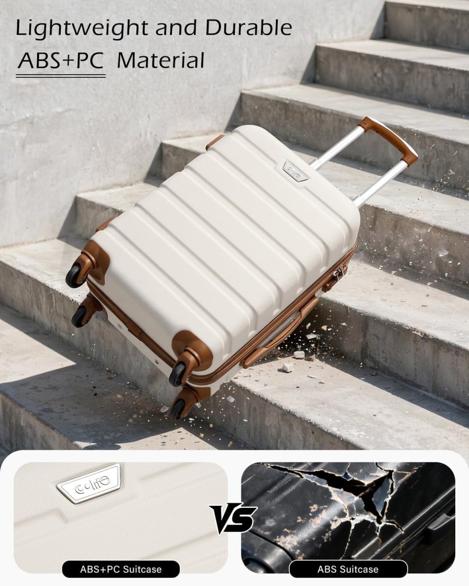 3pc Luggage Set Carry On Medium Large Lightweight Hard Shell TSA Spinner - Kwikley