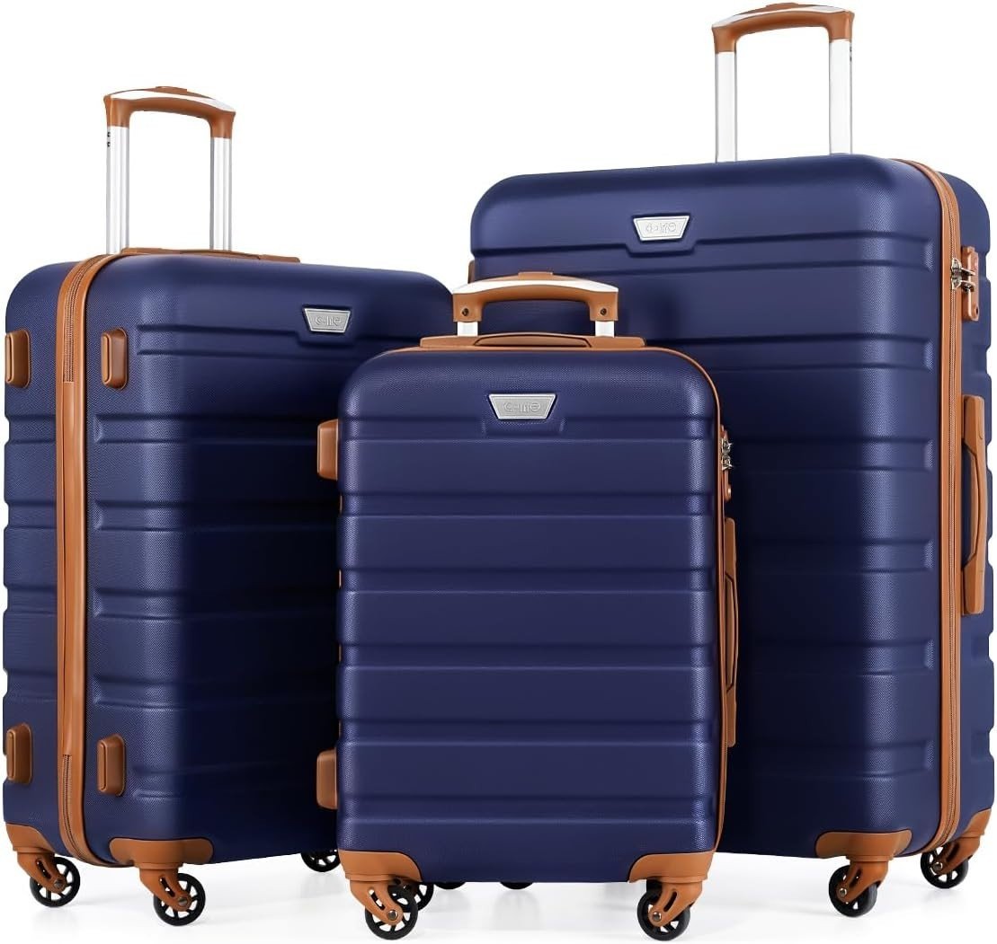 3pc Luggage Set Carry On Medium Large Lightweight TSA Spinner Wheels - Kwikley