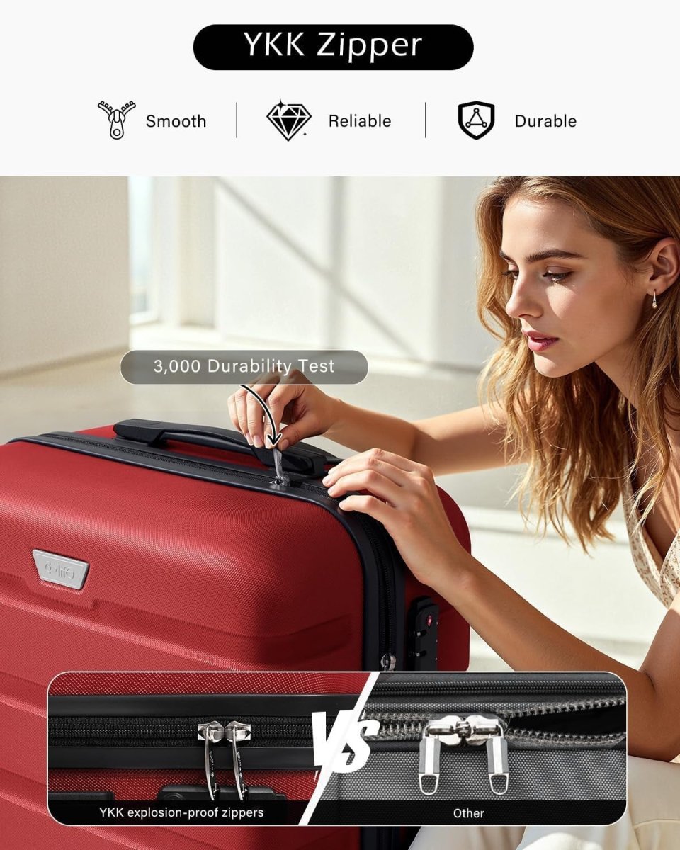 3pc Luggage Set Carry On Medium Large TSA Lock Spinner Wheels - Kwikley