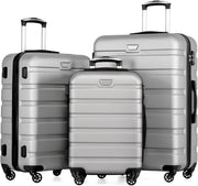 3pc Suitcase Set Hard Shell Luggage 20in 24in 28in TSA Spinner Wheels - Kwikley