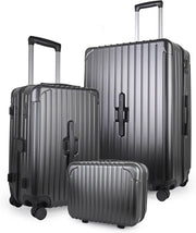 3pc Travel Luggage Set Vanity Case Cabin & Large TSA Lock Spinner - Kwikley