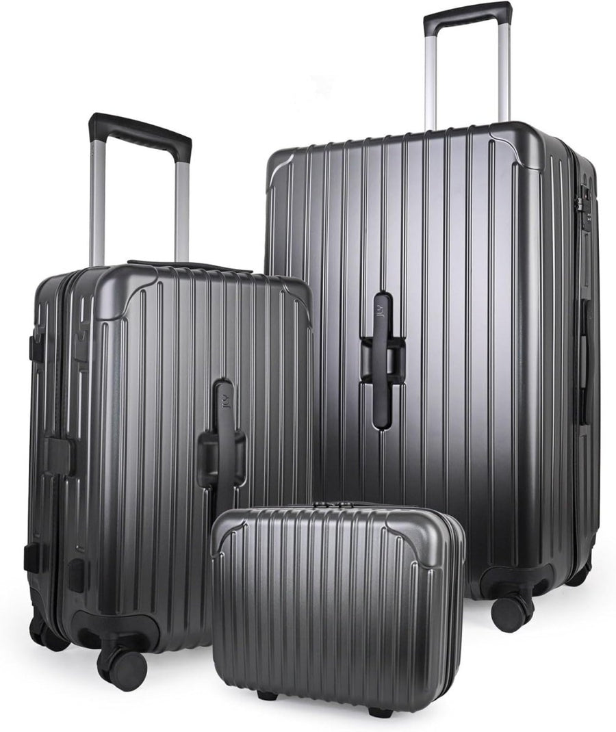 3pc Travel Luggage Set Vanity Case Cabin & Large TSA Lock Spinner - Kwikley