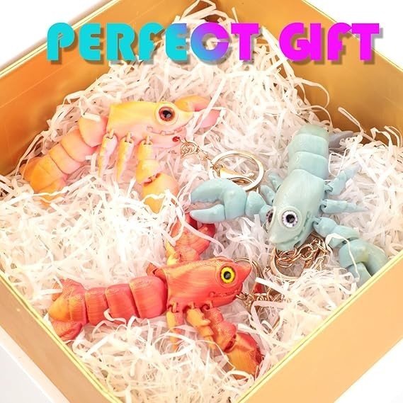 3pcs 3D Printed Lobster Fidget Keychain Desk Stress Relief Toy - Kwikley