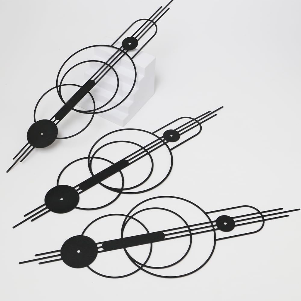 3Pcs Black Abstract Metal Wall Art Geometric Decor - Kwikley