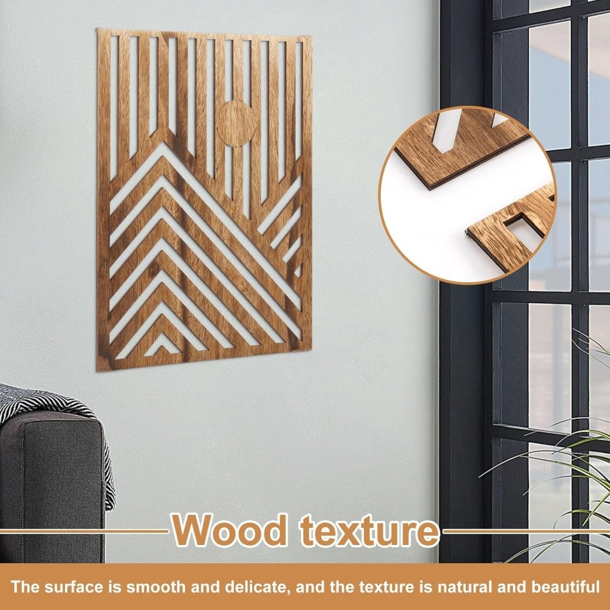 3Pcs Wooden Mountain Wall Art 32x42cm Rustic Decor - Kwikley
