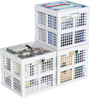3x 18L Square Collapsible Storage Crates 28.4x28.4x27.3cm White - Kwikley