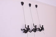 3x Climbing Men Wall Art Bronze Effect Hanging Sculptures - Kwikley
