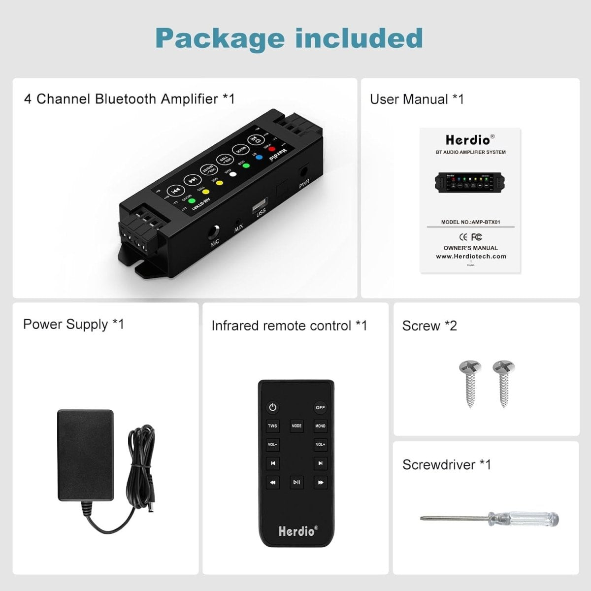 4 Channel Bluetooth Amplifier 200W Home Speaker Receiver - Kwikley