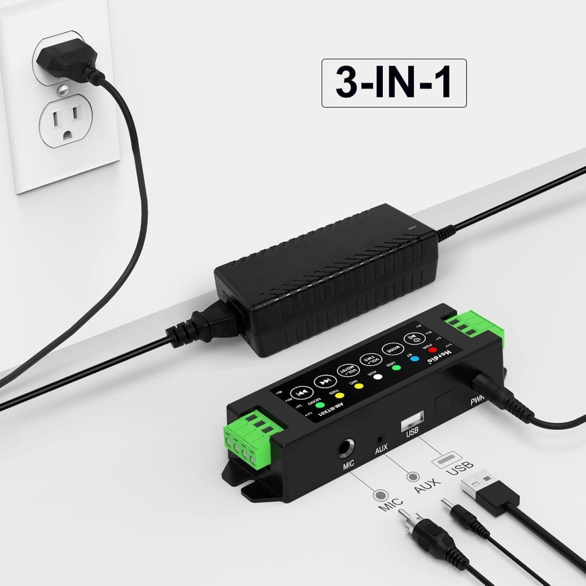 4 - Channel Bluetooth Amplifier 200W USB AUX TWS 40W Each - Kwikley