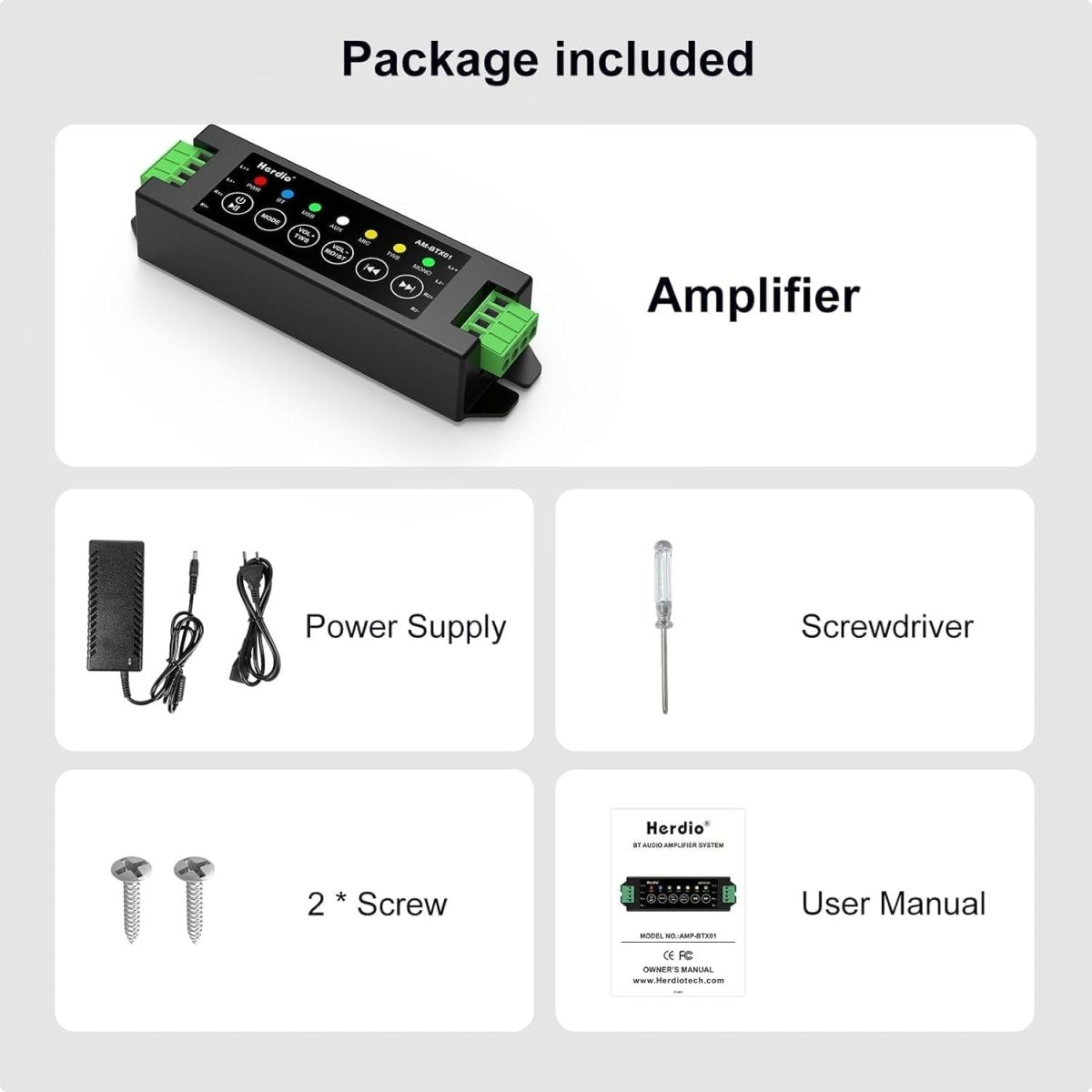 4 - Channel Bluetooth Amplifier 200W USB AUX TWS 40W Each - Kwikley