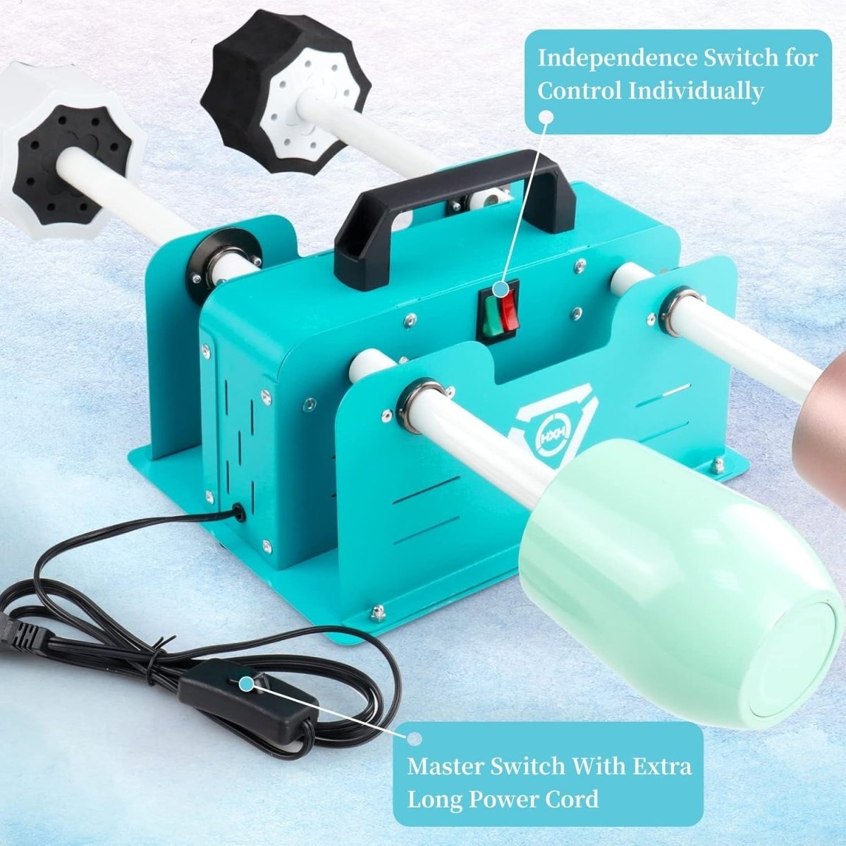 4 Cup Tumbler Turner Machine Electric Epoxy Resin Spinner with On Off Switch - Kwikley