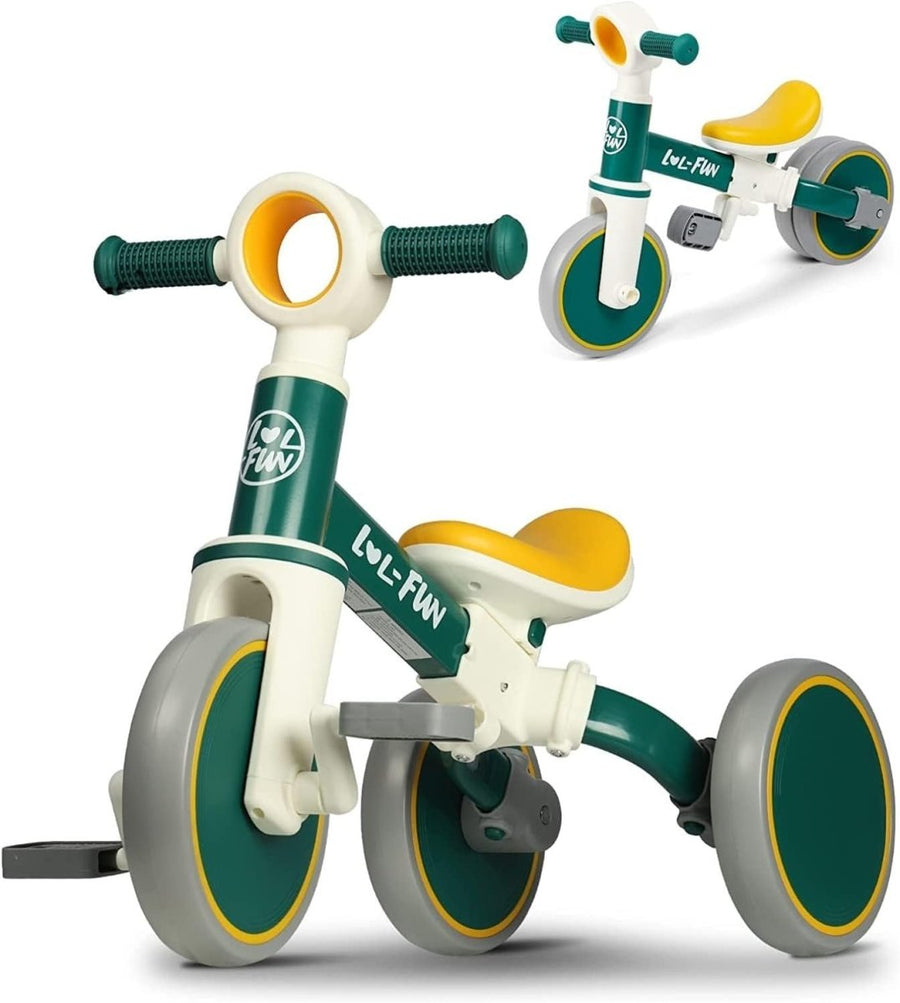 4 in 1 Kids Tricycle Balance Bike Toddler Ride On Removable Pedals 1-4Y - Kwikley