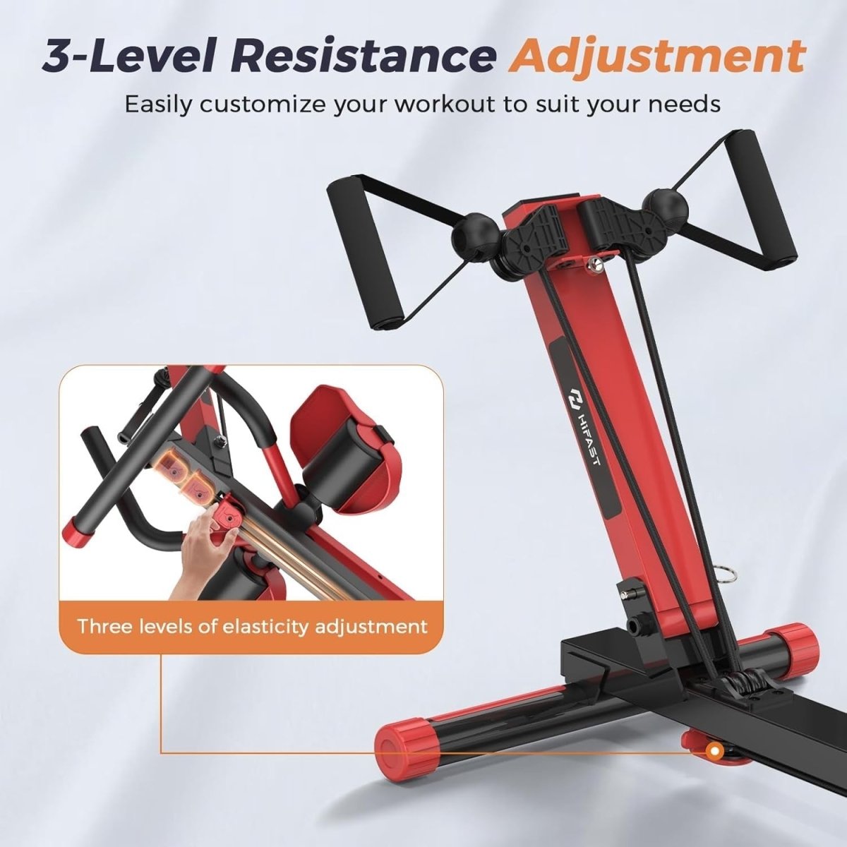 4 - in - 1 Rowing Machine Ab Trainer Foldable Quiet Rower LCD Home Gym 118KG - Kwikley