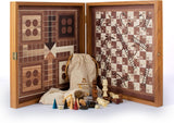 4-in-1 Wooden Classic Board Game Set 34cm – Chess, Ludo, Backgammon