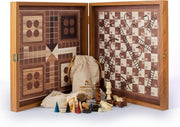 4 - in - 1 Wooden Classic Board Game Set 34cm – Chess, Ludo, Backgammon - Kwikley