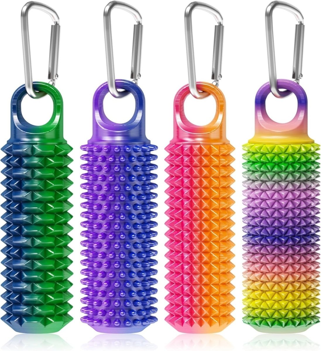 4 Pack Spiky Pain Fidget Keychain Adjustable Weight Anxiety Relief Toy - Kwikley