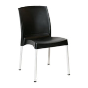 4 Pack Stackable Plastic Dining Chairs UV - Protected Side Chairs Black - Kwikley