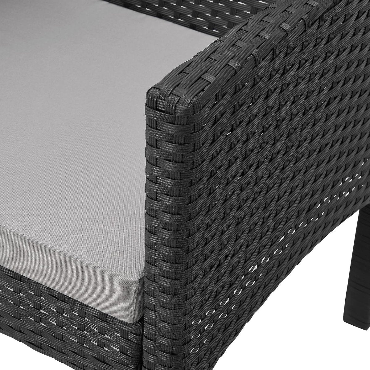 4 Seat Rattan Garden Dining Set Sofa Chairs Glass Table Patio Conservatory - Kwikley