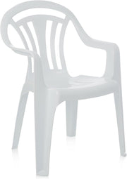 4 Stackable Plastic Garden Chairs Outdoor Patio Party Picnic White - Kwikley