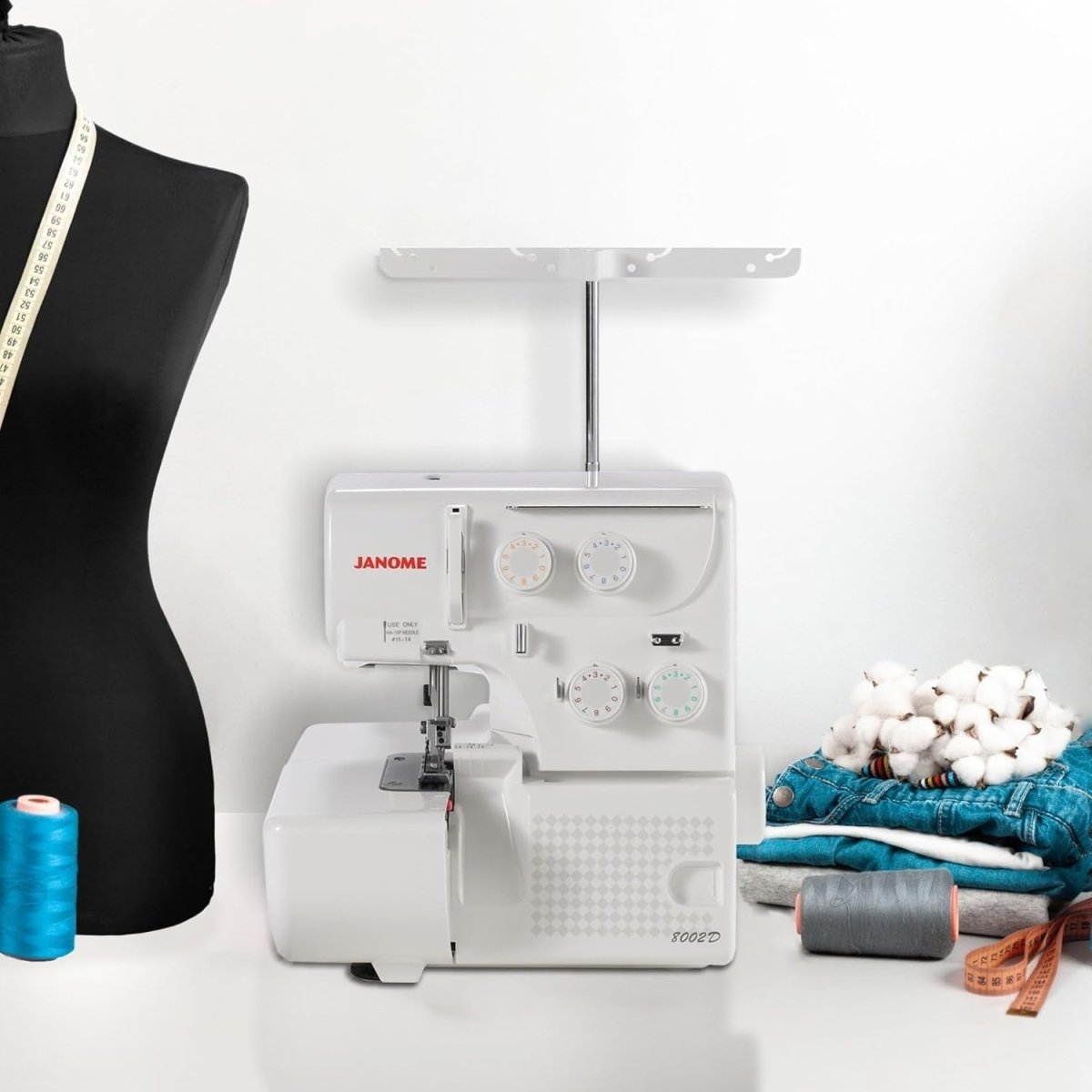 4 Thread Overlocker Serger Sewing Machine Color Coded Threading - Kwikley