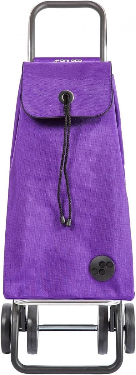 4 Wheel Foldable Shopping Trolley Aluminium Frame High Capacity Bag Purple - Kwikley