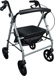 4 Wheel Rollator Walker with Seat Folding Lightweight Indoor Outdoor Brakes - Kwikley