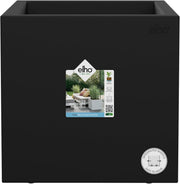 40cm Large Square Planter Indoor Outdoor Black Recycled Plastic - Kwikley