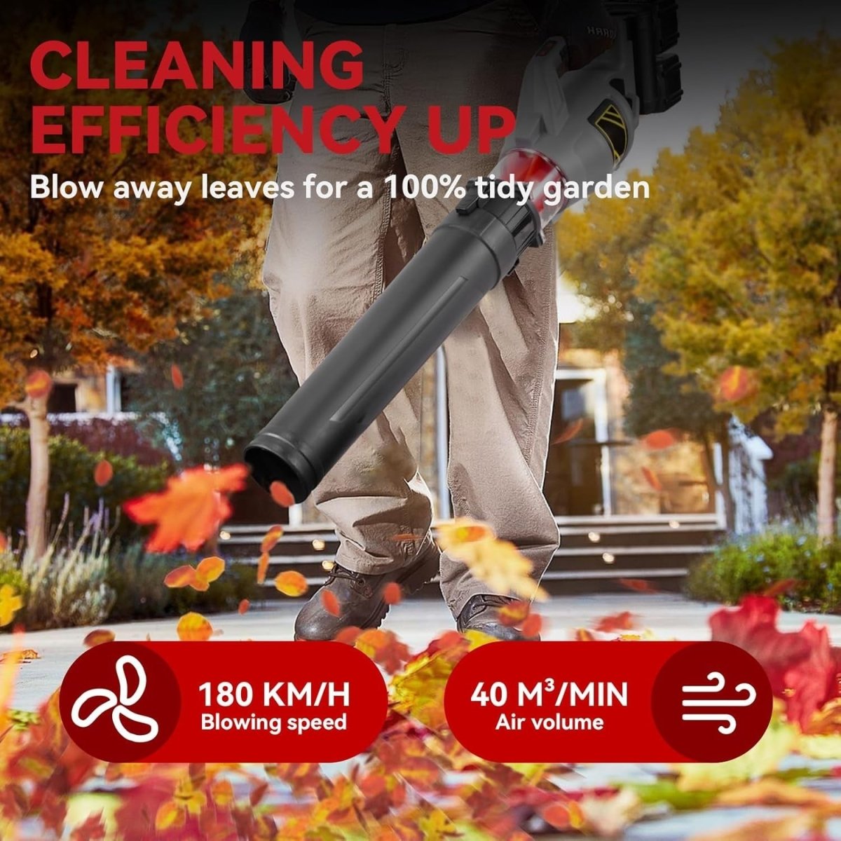 40V Cordless Leaf Blower Brushless Handheld Garden Lawn Snow Cleaner - Kwikley