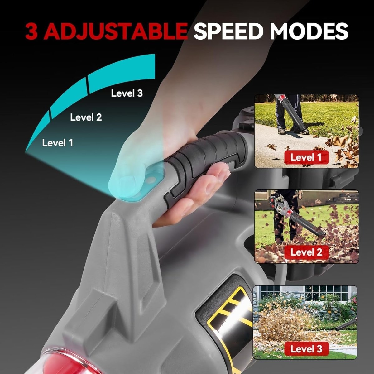 40V Cordless Leaf Blower Brushless Handheld Garden Lawn Snow Cleaner - Kwikley