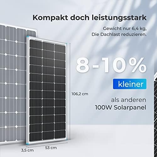 100W 12V Monocrystalline Solar Panel High Efficiency RV Boat