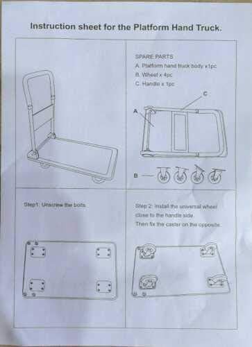Heavy Duty Folding Platform Trolley 300KG Flatbed Cart