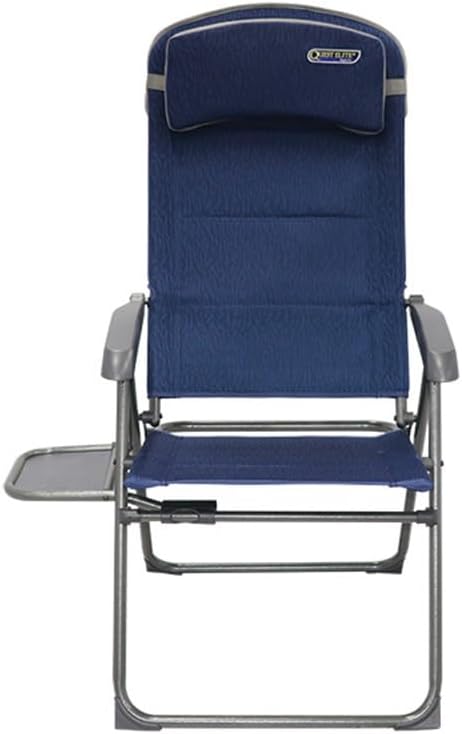 Premium Reclining Outdoor Chair with Side Table Navy Blue