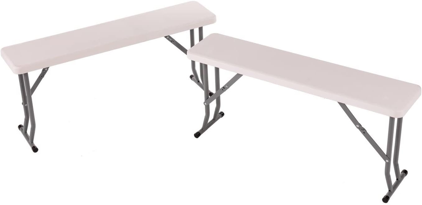 2x Folding Trestle Bench 3ft Heavy Duty Camping Picnic Seats Portable
