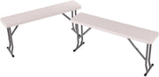 2x Folding Trestle Bench 3ft Heavy Duty Camping Picnic Seats Portable
