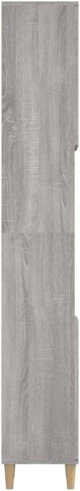 Scandinavian Bathroom Storage Cabinet 2 Door 6 Shelf Grey