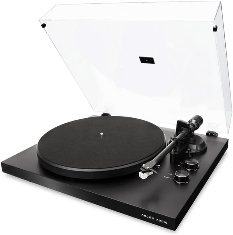 Black Turntable With Built In Phono Preamp