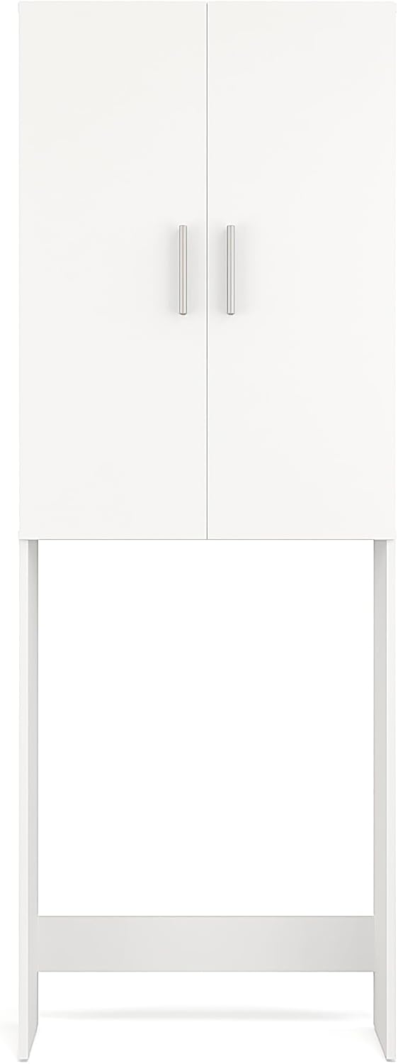 Over Washing Machine Storage Cabinet White 2 Door Unit