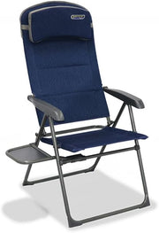 Premium Reclining Outdoor Chair with Side Table Navy Blue