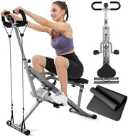 2 in 1 Squat Machine Row Trainer Foldable Home Gym Glutes Legs Core